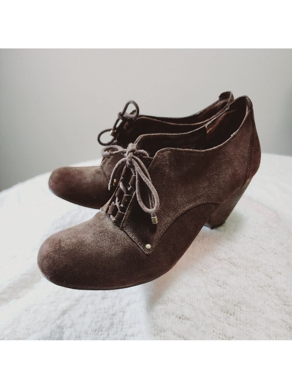 Dr Scholl's Addler suede lace up  booties color brown size 9.5